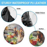 Personalized Kentucky Horse Race Spare Tire Cover With Mint Julep Cocktail - Wonder Print Shop