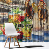 Personalized Kentucky Horse Race Window Curtain With Mint Julep Cocktail - Wonder Print Shop