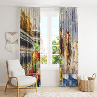 Personalized Kentucky Horse Race Window Curtain With Mint Julep Cocktail - Wonder Print Shop