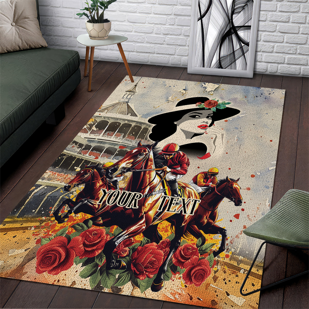Personalized Kentucky Ladies Area Rug The Run For The Roses Derby LT9 - Wonder Print Shop