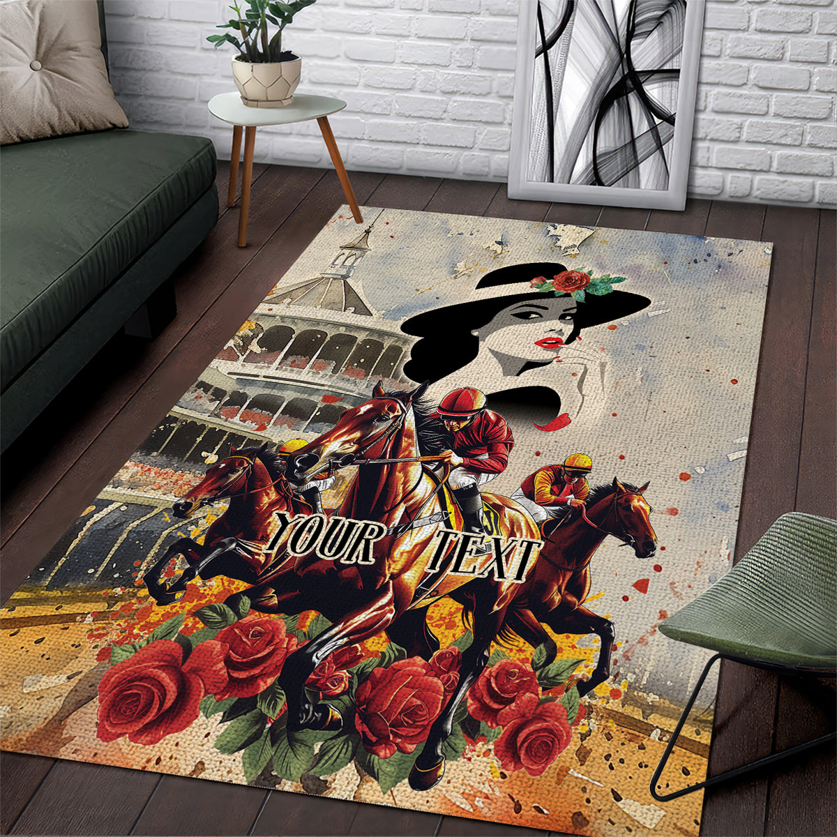 Personalized Kentucky Ladies Area Rug The Run For The Roses Derby