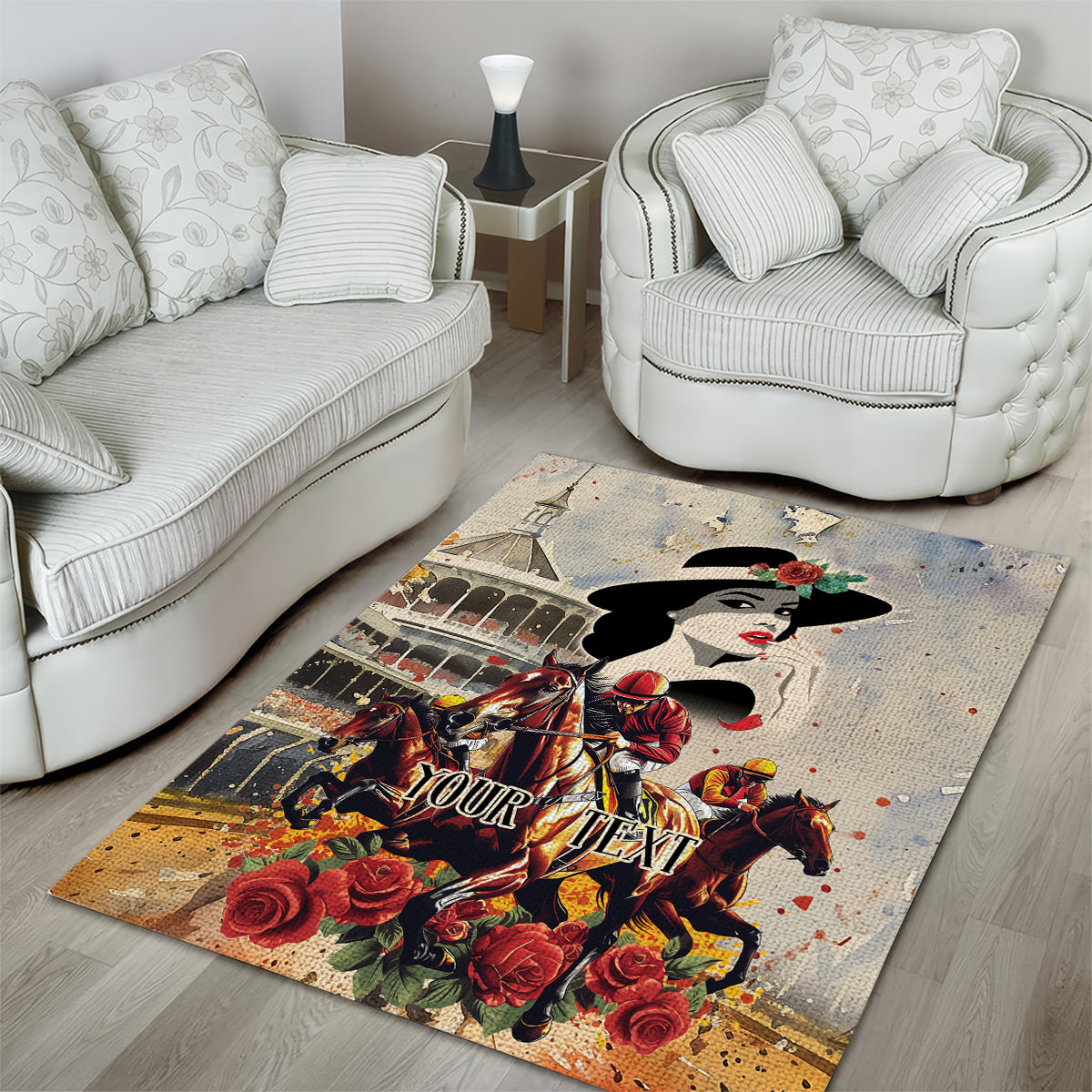 Personalized Kentucky Ladies Area Rug The Run For The Roses Derby LT9 - Wonder Print Shop