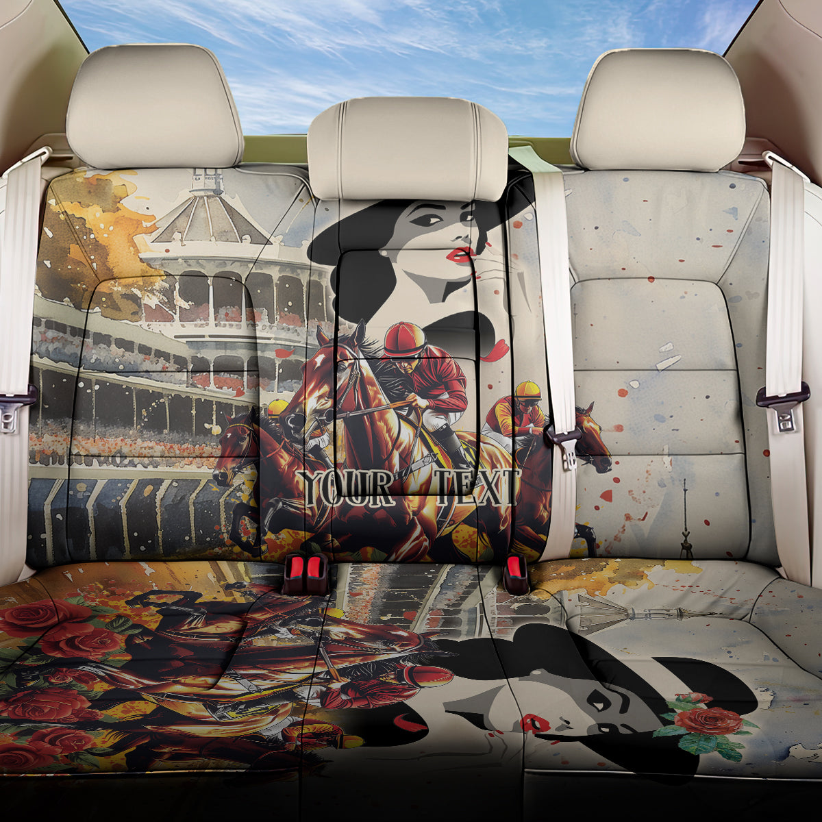 Personalized Kentucky Ladies Back Car Seat Cover The Run For The Roses Derby LT9 - Wonder Print Shop