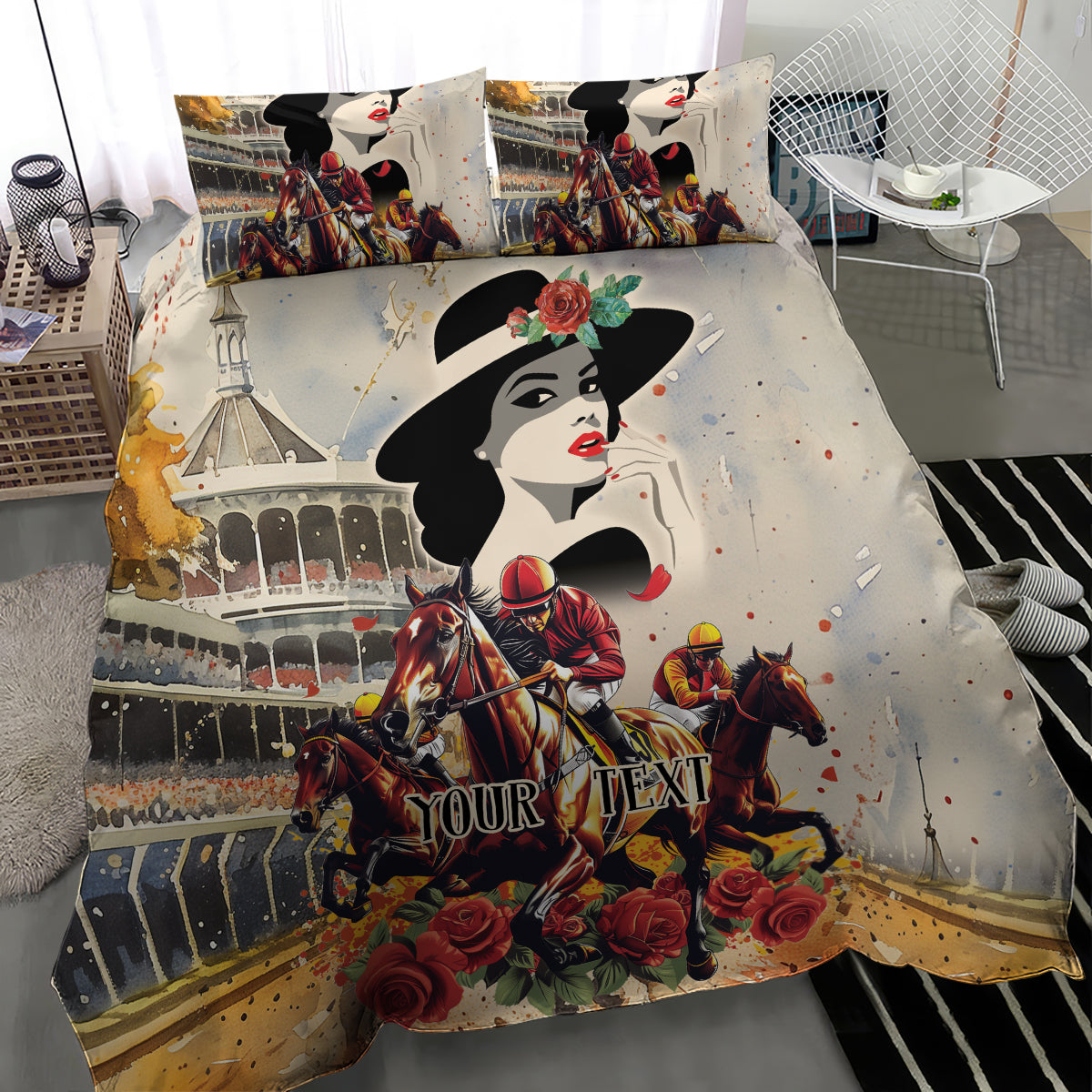 Personalized Kentucky Ladies Bedding Set The Run For The Roses Derby LT9 - Wonder Print Shop