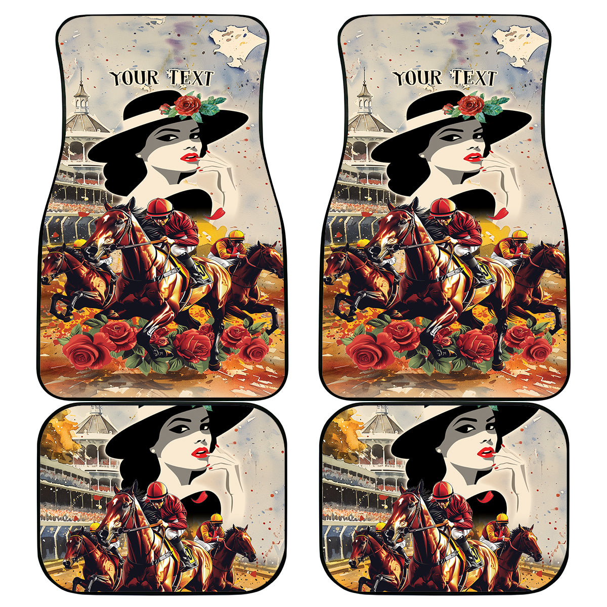 Personalized Kentucky Ladies Car Mats The Run For The Roses Derby LT9 - Wonder Print Shop