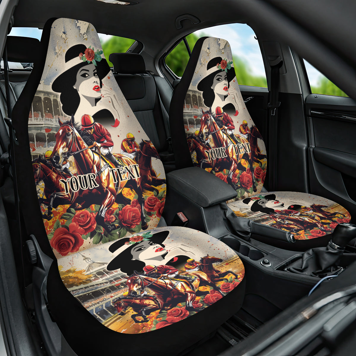 Personalized Kentucky Ladies Car Seat Cover The Run For The Roses Derby LT9 - Wonder Print Shop