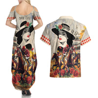 Personalized Kentucky Ladies Couples Matching Summer Maxi Dress and Hawaiian Shirt The Run For The Roses Derby LT9 - Wonder Print Shop