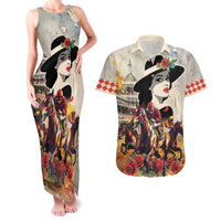 Personalized Kentucky Ladies Couples Matching Tank Maxi Dress and Hawaiian Shirt The Run For The Roses Derby LT9 - Wonder Print Shop