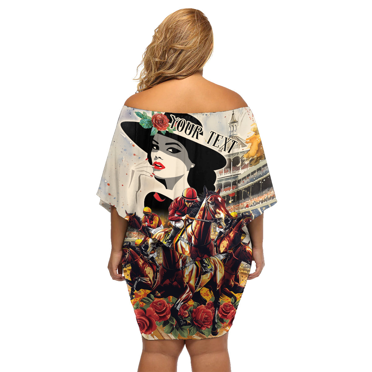 Personalized Kentucky Ladies Family Matching Off Shoulder Short Dress and Hawaiian Shirt The Run For The Roses Derby LT9 - Wonder Print Shop