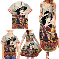 Personalized Kentucky Ladies Family Matching Summer Maxi Dress and Hawaiian Shirt The Run For The Roses Derby - Wonder Print Shop