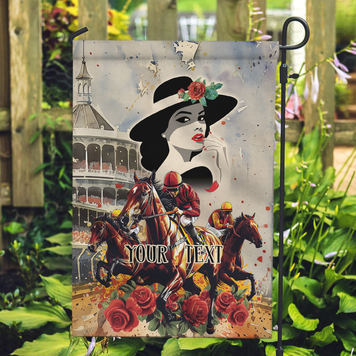 Personalized Kentucky Ladies Garden Flag The Run For The Roses Derby - Wonder Print Shop