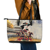 Personalized Kentucky Ladies Leather Tote Bag The Run For The Roses Derby - Wonder Print Shop