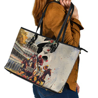 Personalized Kentucky Ladies Leather Tote Bag The Run For The Roses Derby - Wonder Print Shop