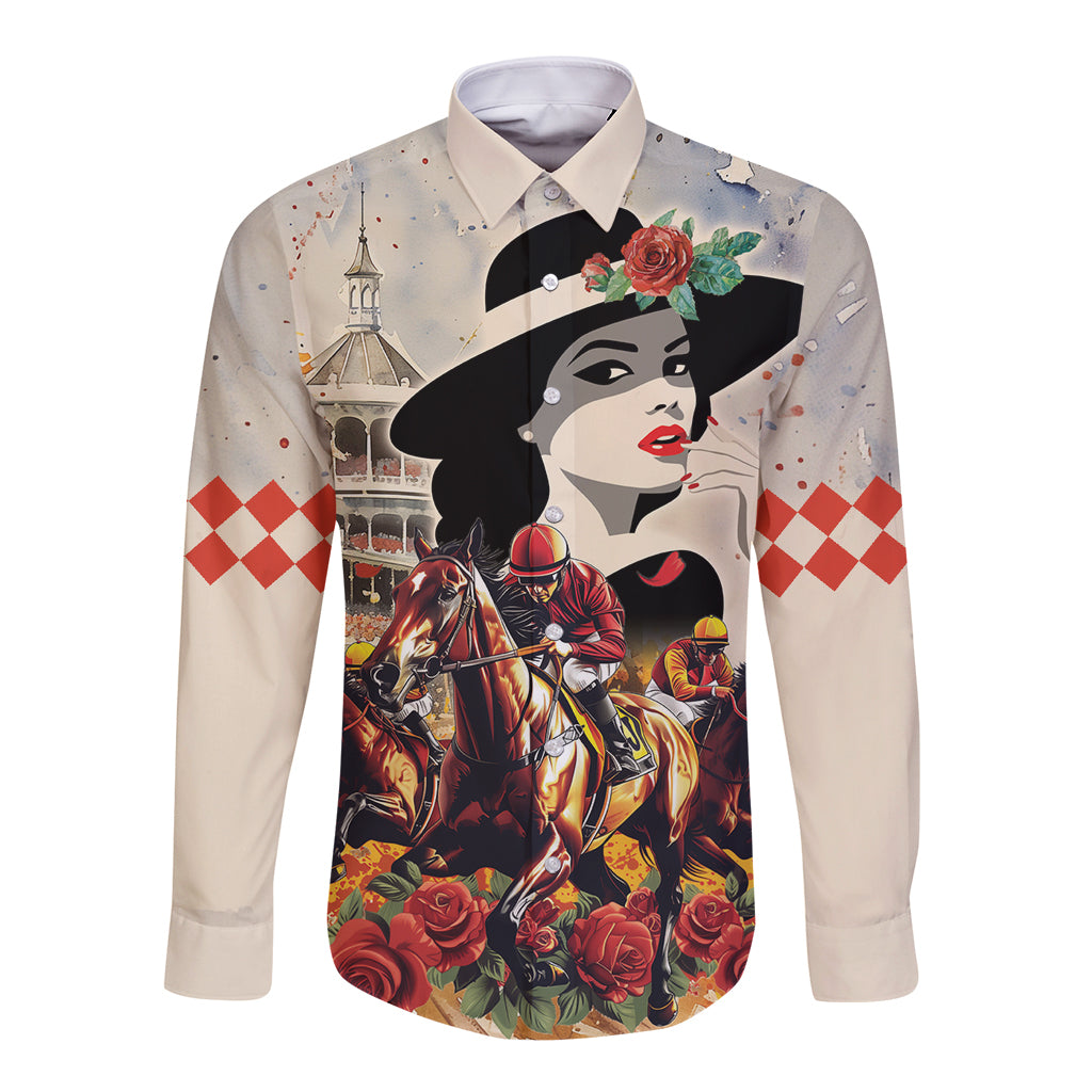 Personalized Kentucky Ladies Long Sleeve Button Shirt The Run For The Roses Derby - Wonder Print Shop
