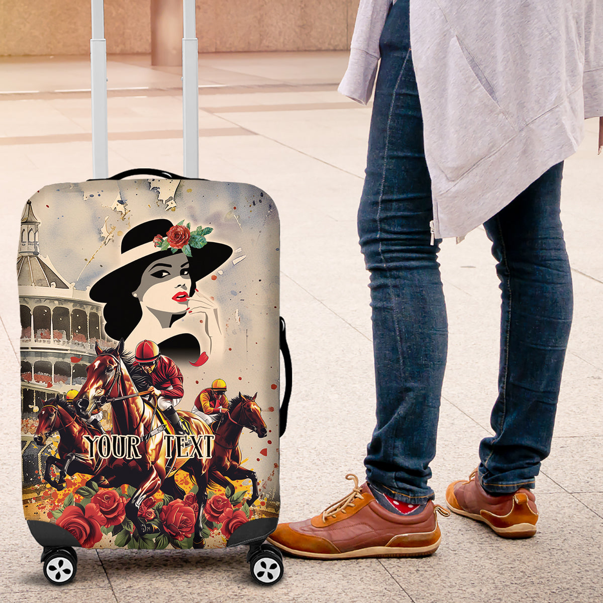 Personalized Kentucky Ladies Luggage Cover The Run For The Roses Derby - Wonder Print Shop