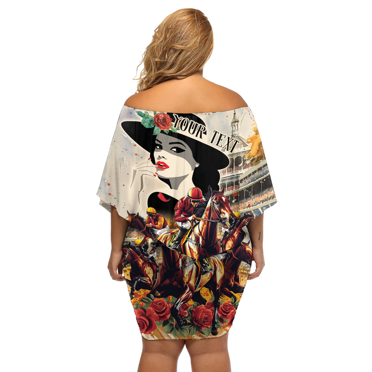 Personalized Kentucky Ladies Off Shoulder Short Dress The Run For The Roses Derby - Wonder Print Shop