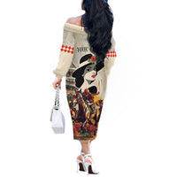 Personalized Kentucky Ladies Off The Shoulder Long Sleeve Dress The Run For The Roses Derby - Wonder Print Shop