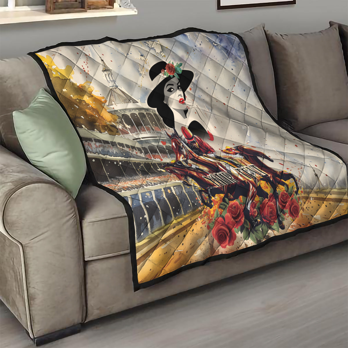 Personalized Kentucky Ladies Quilt The Run For The Roses Derby - Wonder Print Shop