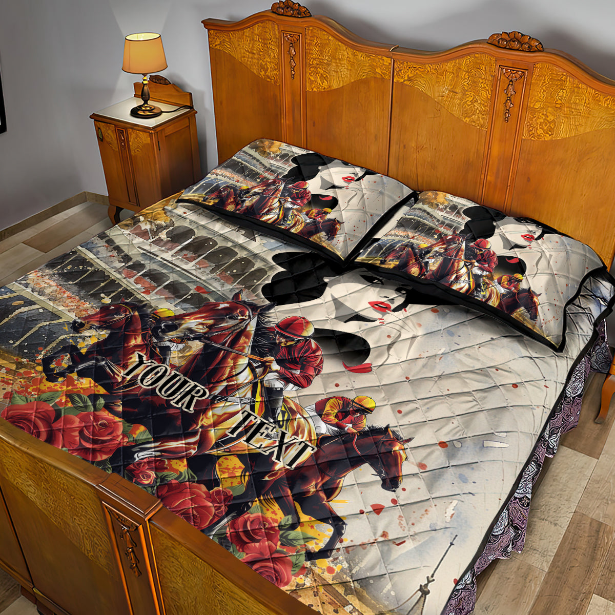 Personalized Kentucky Ladies Quilt Bed Set The Run For The Roses Derby - Wonder Print Shop