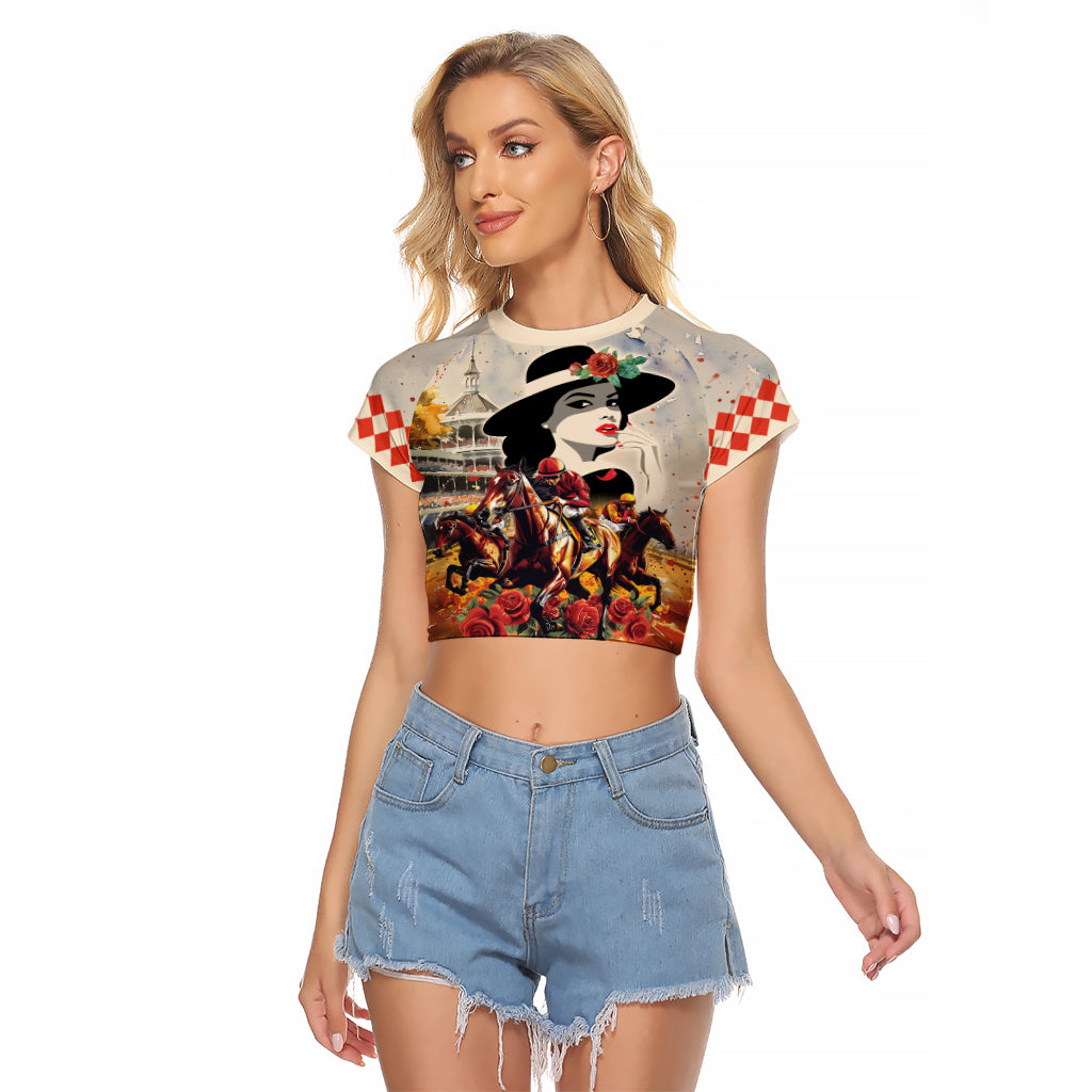 Personalized Kentucky Ladies Raglan Cropped T Shirt The Run For The Roses Derby - Wonder Print Shop
