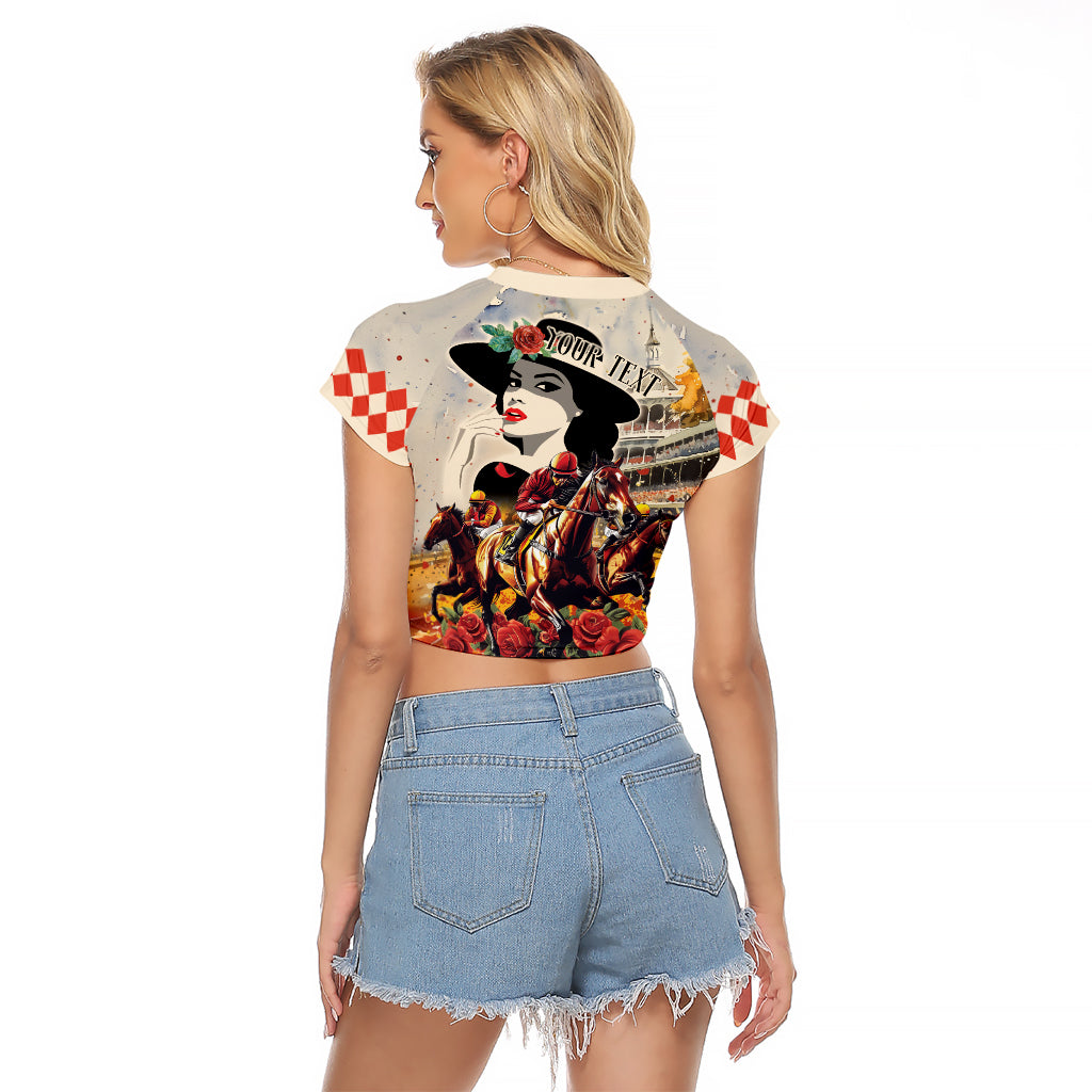 Personalized Kentucky Ladies Raglan Cropped T Shirt The Run For The Roses Derby - Wonder Print Shop
