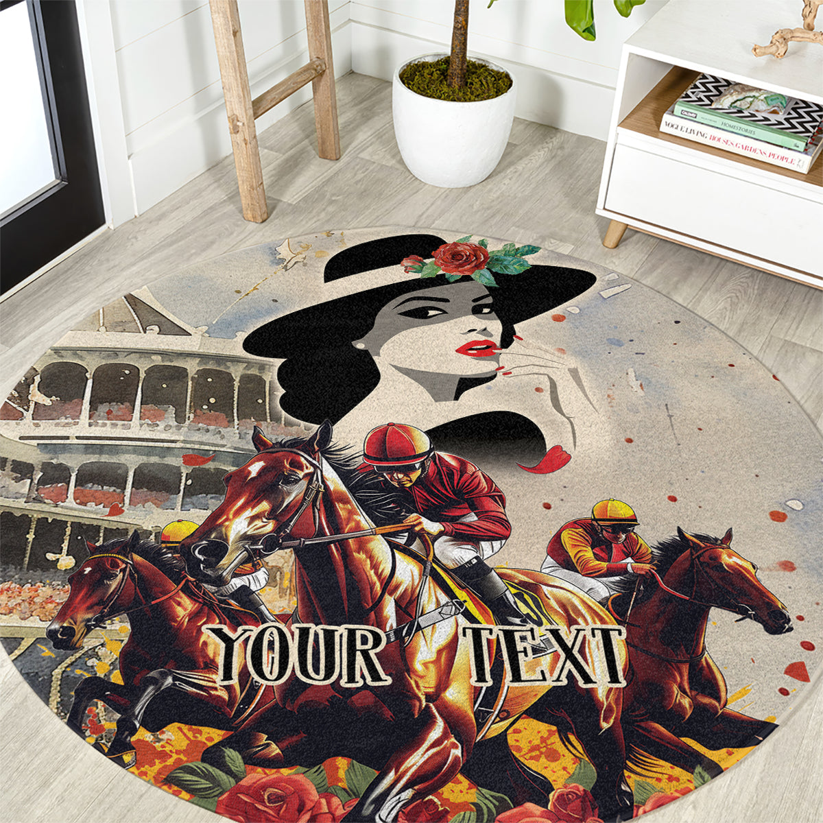 Personalized Kentucky Ladies Round Carpet The Run For The Roses Derby