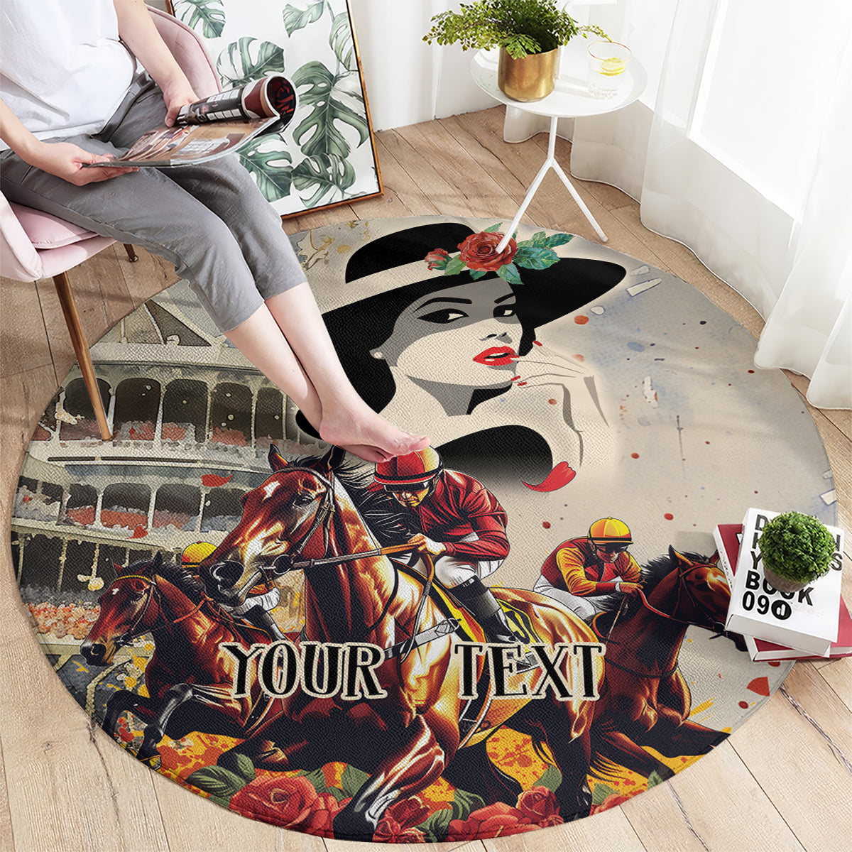 Personalized Kentucky Ladies Round Carpet The Run For The Roses Derby