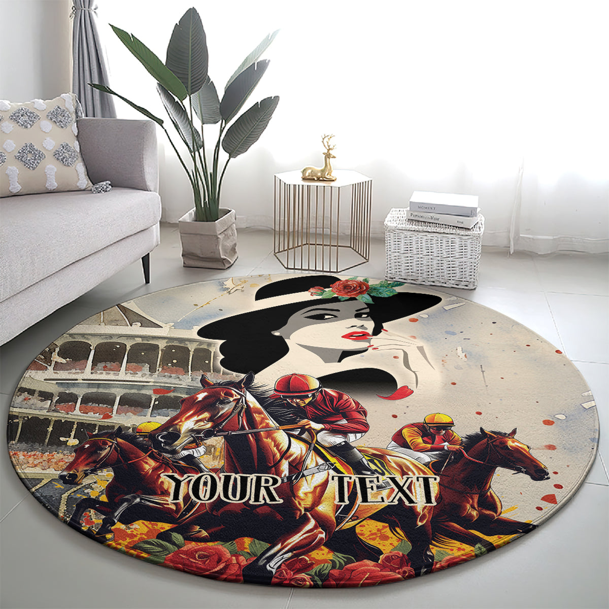 Personalized Kentucky Ladies Round Carpet The Run For The Roses Derby