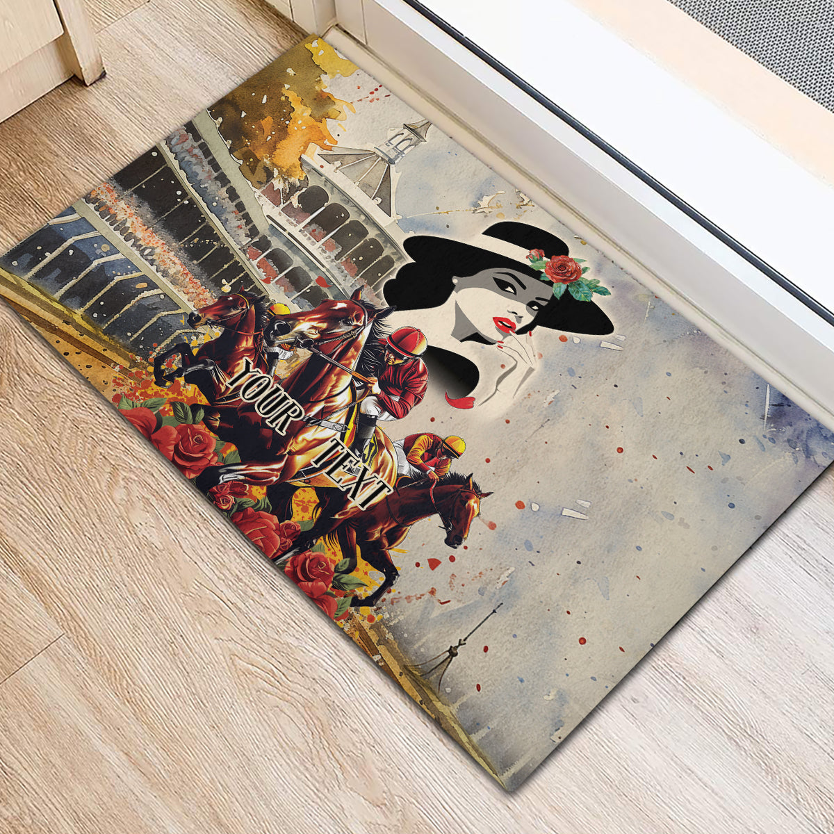 Personalized Kentucky Ladies Rubber Doormat The Run For The Roses Derby - Wonder Print Shop