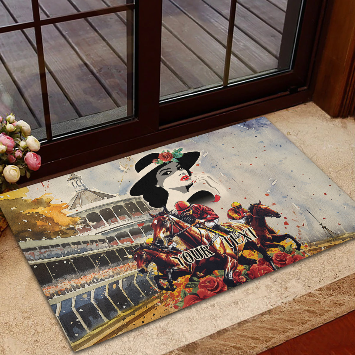 Personalized Kentucky Ladies Rubber Doormat The Run For The Roses Derby - Wonder Print Shop