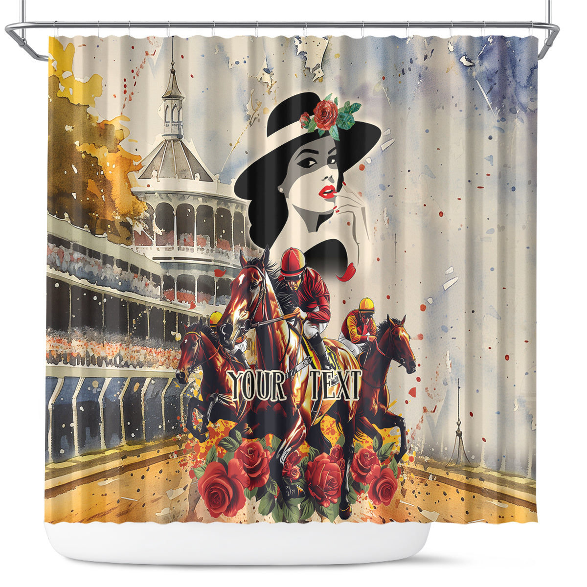 Personalized Kentucky Ladies Shower Curtain The Run For The Roses Derby