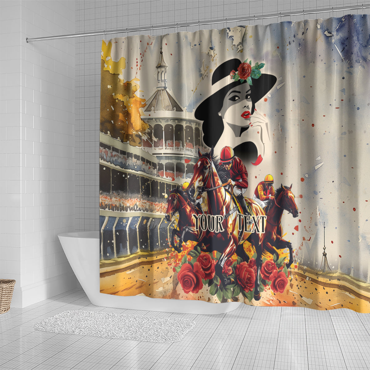 Personalized Kentucky Ladies Shower Curtain The Run For The Roses Derby