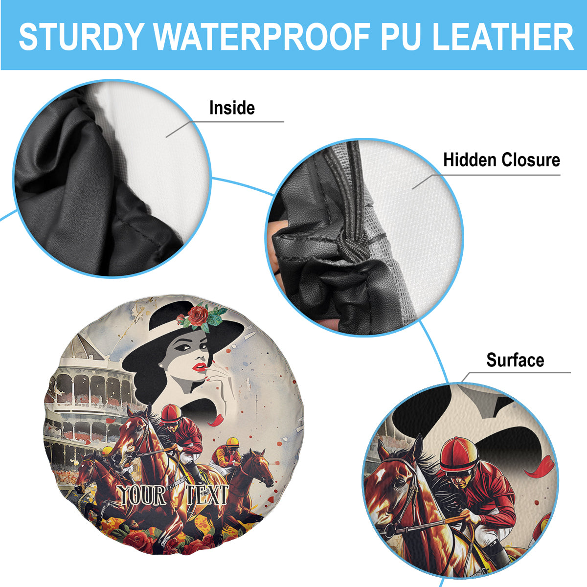 Personalized Kentucky Ladies Spare Tire Cover The Run For The Roses Derby - Wonder Print Shop