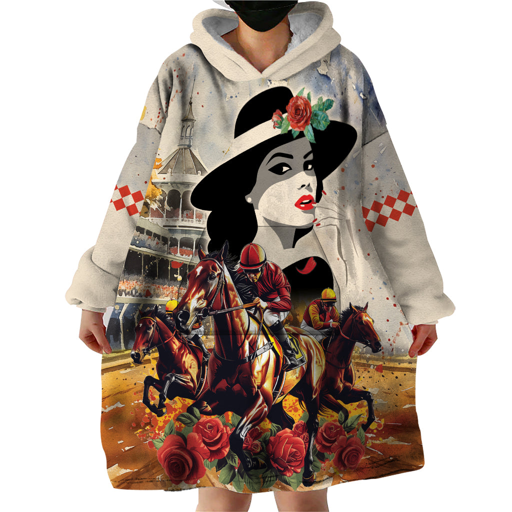 Personalized Kentucky Ladies Wearable Blanket Hoodie The Run For The Roses Derby - Wonder Print Shop