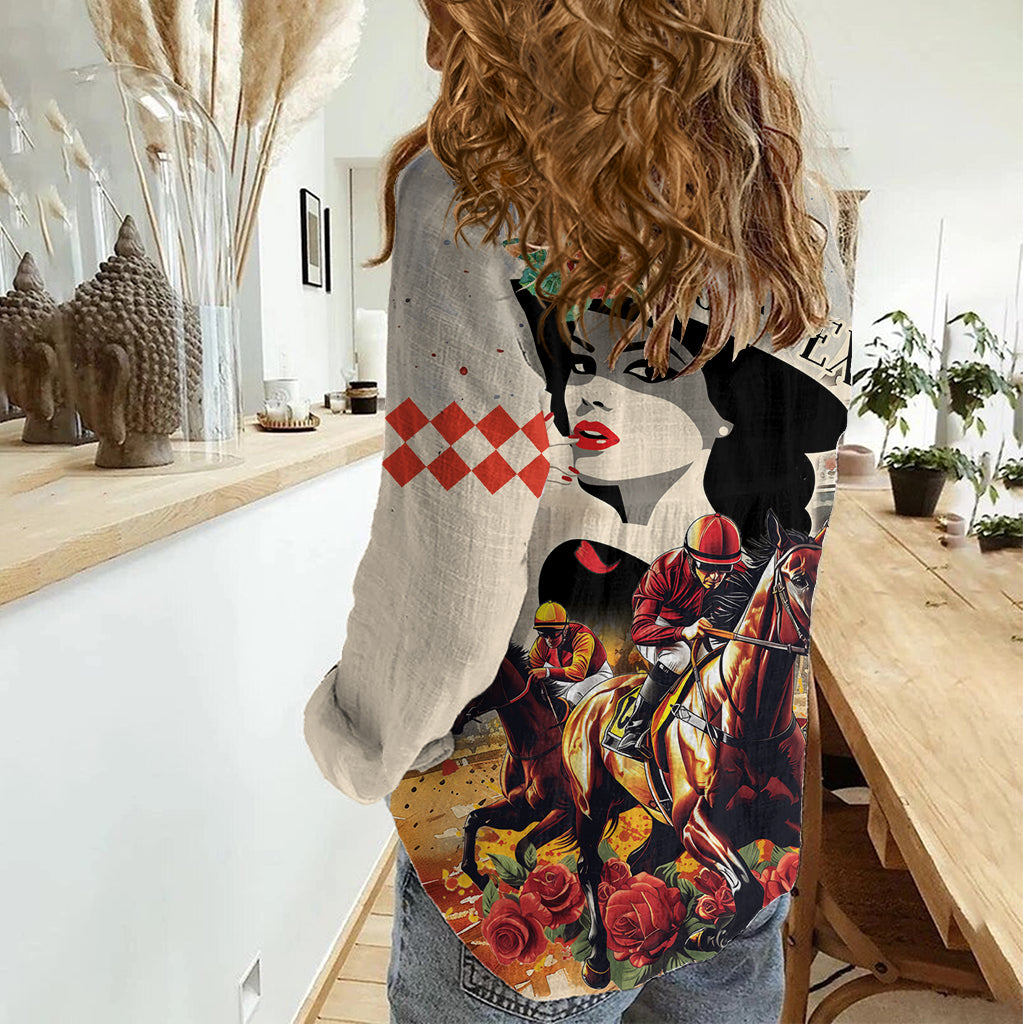 Personalized Kentucky Ladies Women Casual Shirt The Run For The Roses Derby - Wonder Print Shop