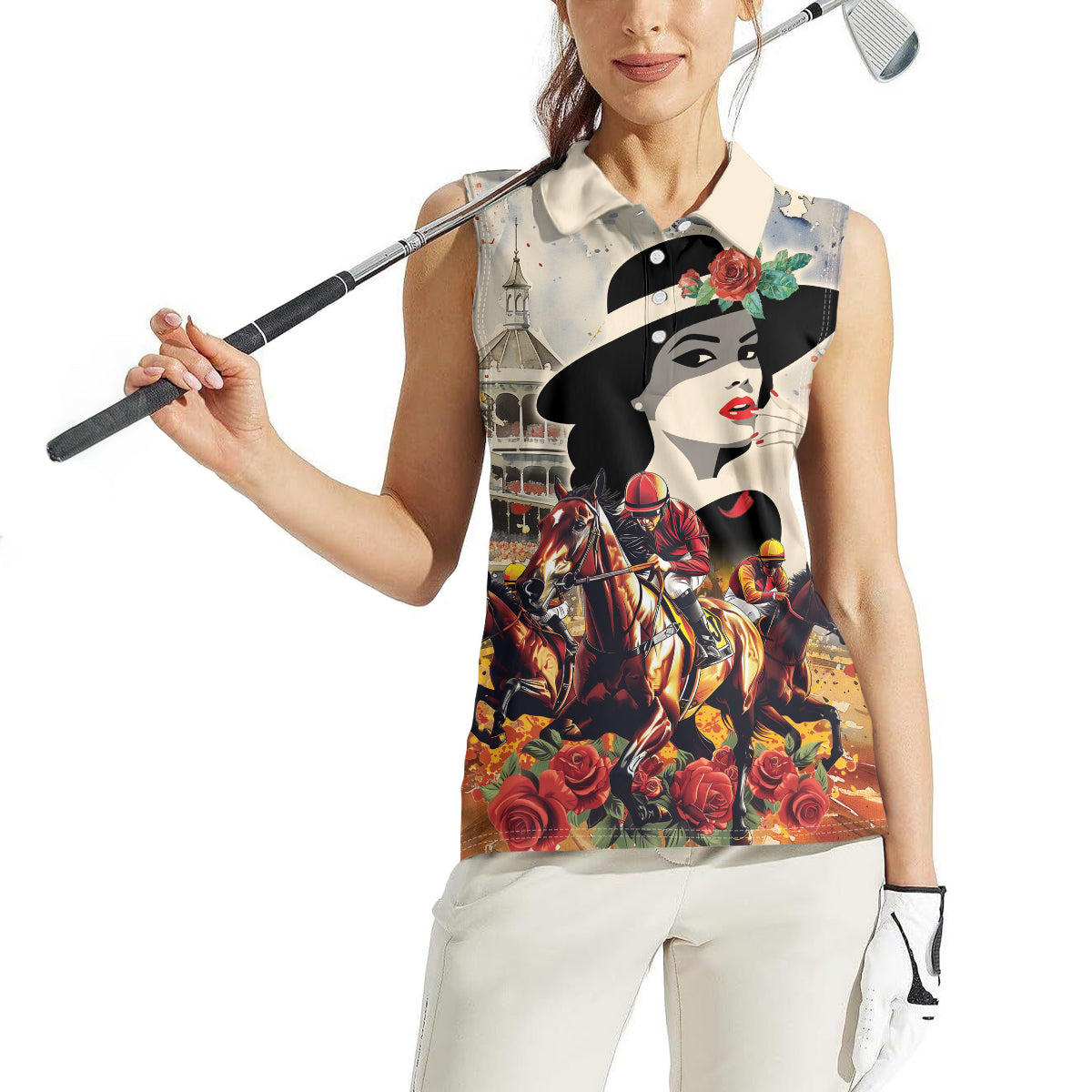 Personalized Kentucky Ladies Women Sleeveless Polo Shirt The Run For The Roses Derby - Wonder Print Shop