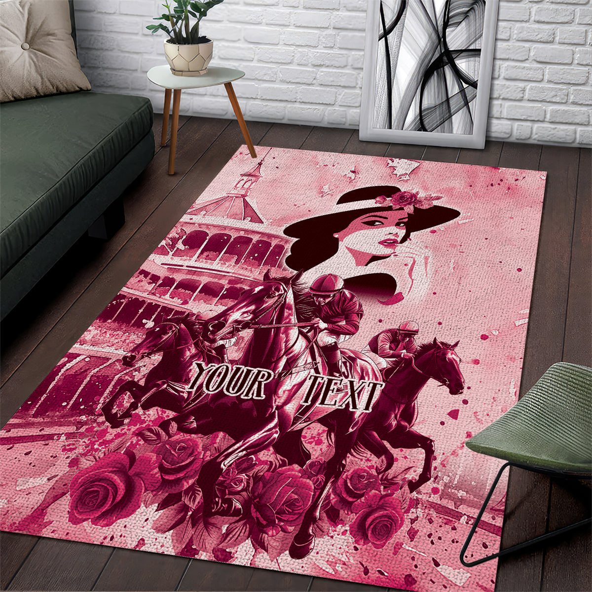 Personalized Kentucky Ladies Area Rug The Run For The Roses Derby - Pink Out LT9 - Wonder Print Shop