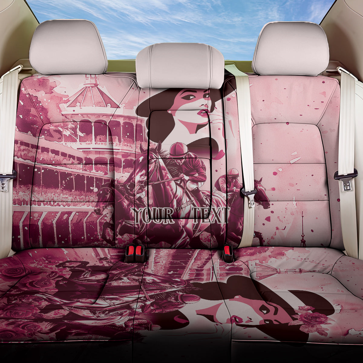 Personalized Kentucky Ladies Back Car Seat Cover The Run For The Roses Derby - Pink Out LT9 - Wonder Print Shop