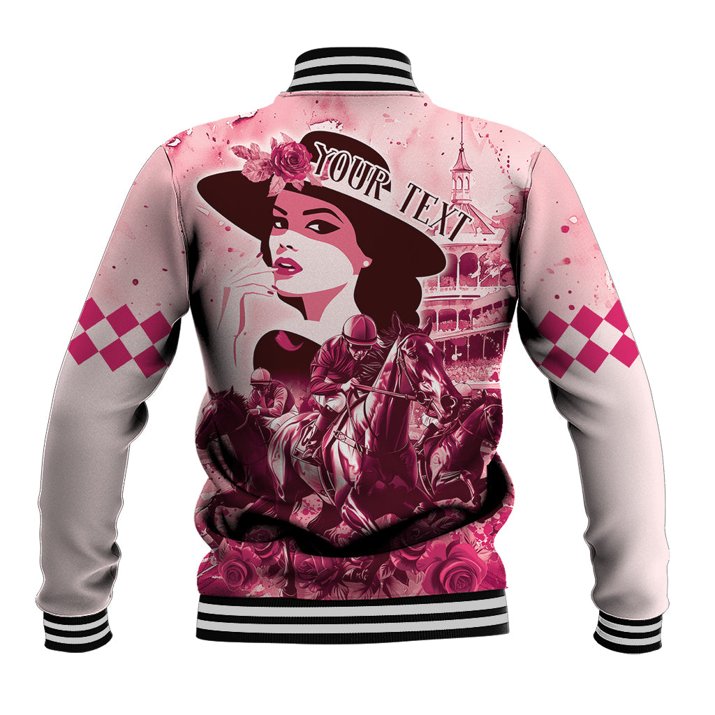 Personalized Kentucky Ladies Baseball Jacket The Run For The Roses Derby - Pink Out LT9 - Wonder Print Shop