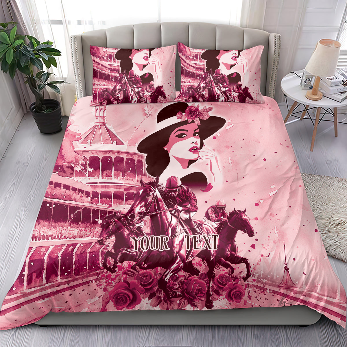 Personalized Kentucky Ladies Bedding Set The Run For The Roses Derby - Pink Out LT9 - Wonder Print Shop