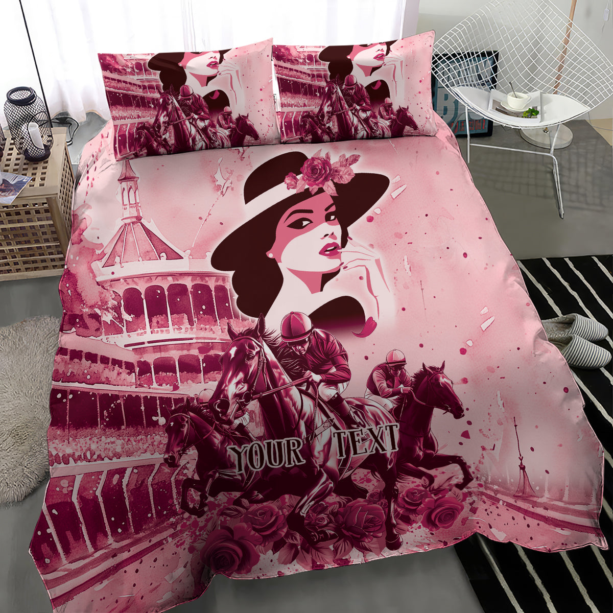 Personalized Kentucky Ladies Bedding Set The Run For The Roses Derby - Pink Out LT9 - Wonder Print Shop