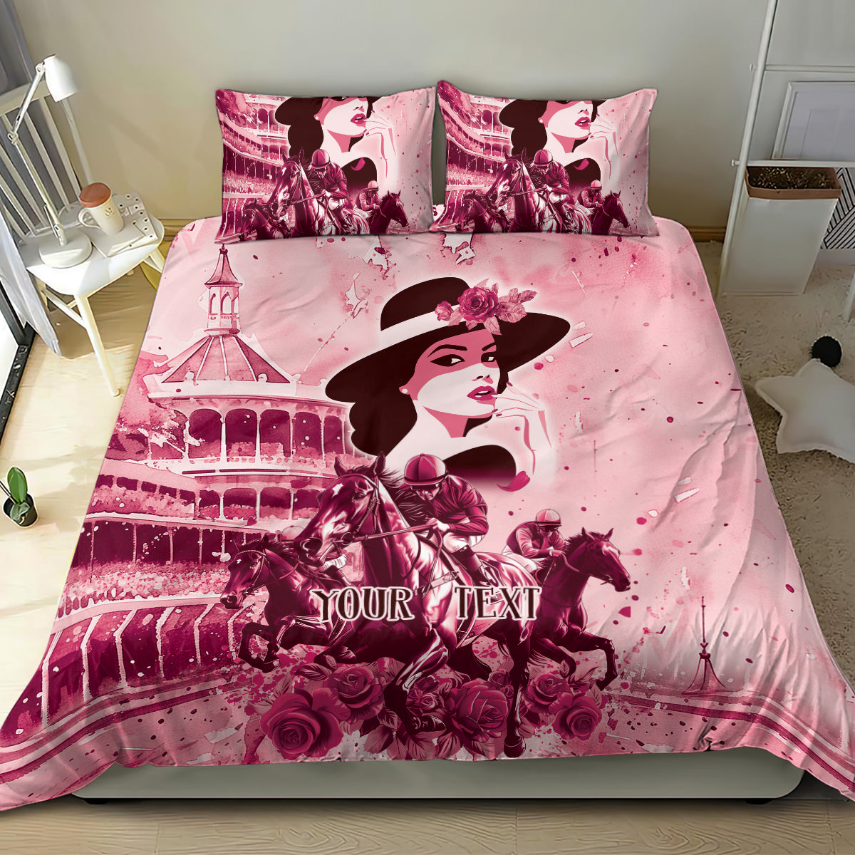 Personalized Kentucky Ladies Bedding Set The Run For The Roses Derby - Pink Out LT9 - Wonder Print Shop
