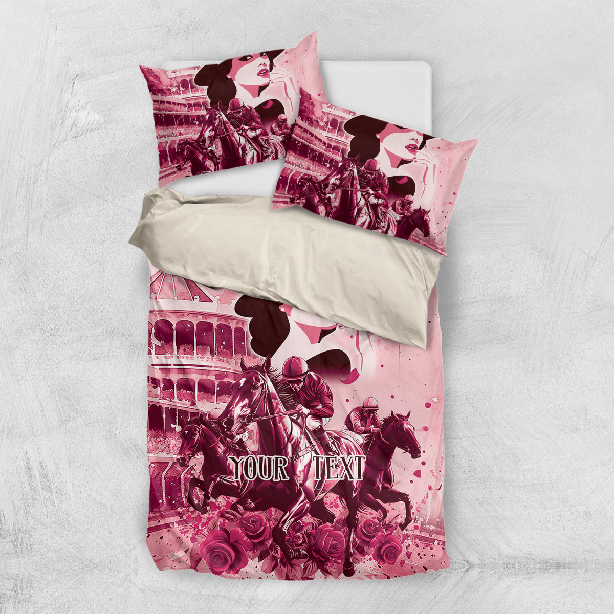 Personalized Kentucky Ladies Bedding Set The Run For The Roses Derby - Pink Out LT9 - Wonder Print Shop