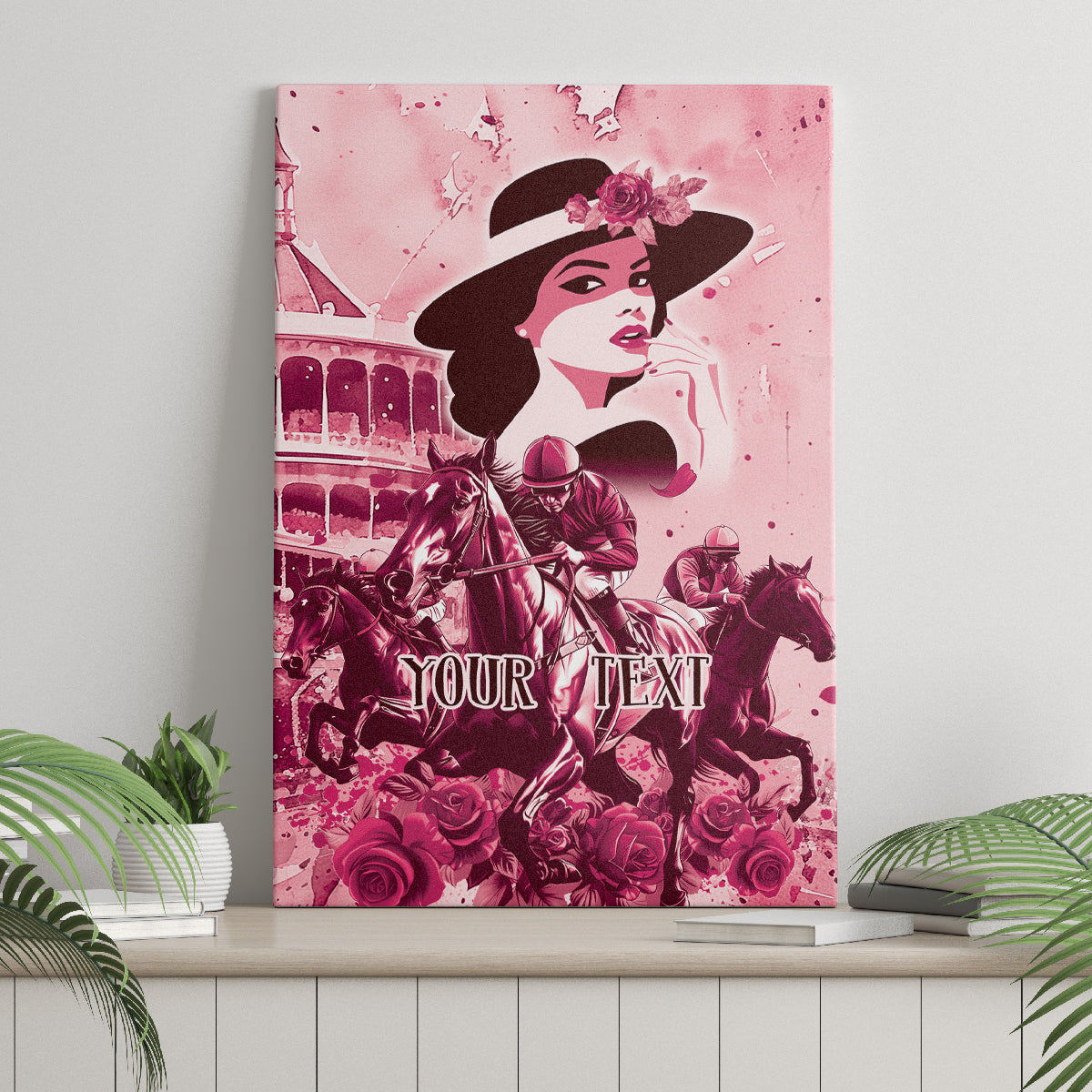 Personalized Kentucky Ladies Canvas Wall Art The Run For The Roses Derby - Pink Out LT9 - Wonder Print Shop