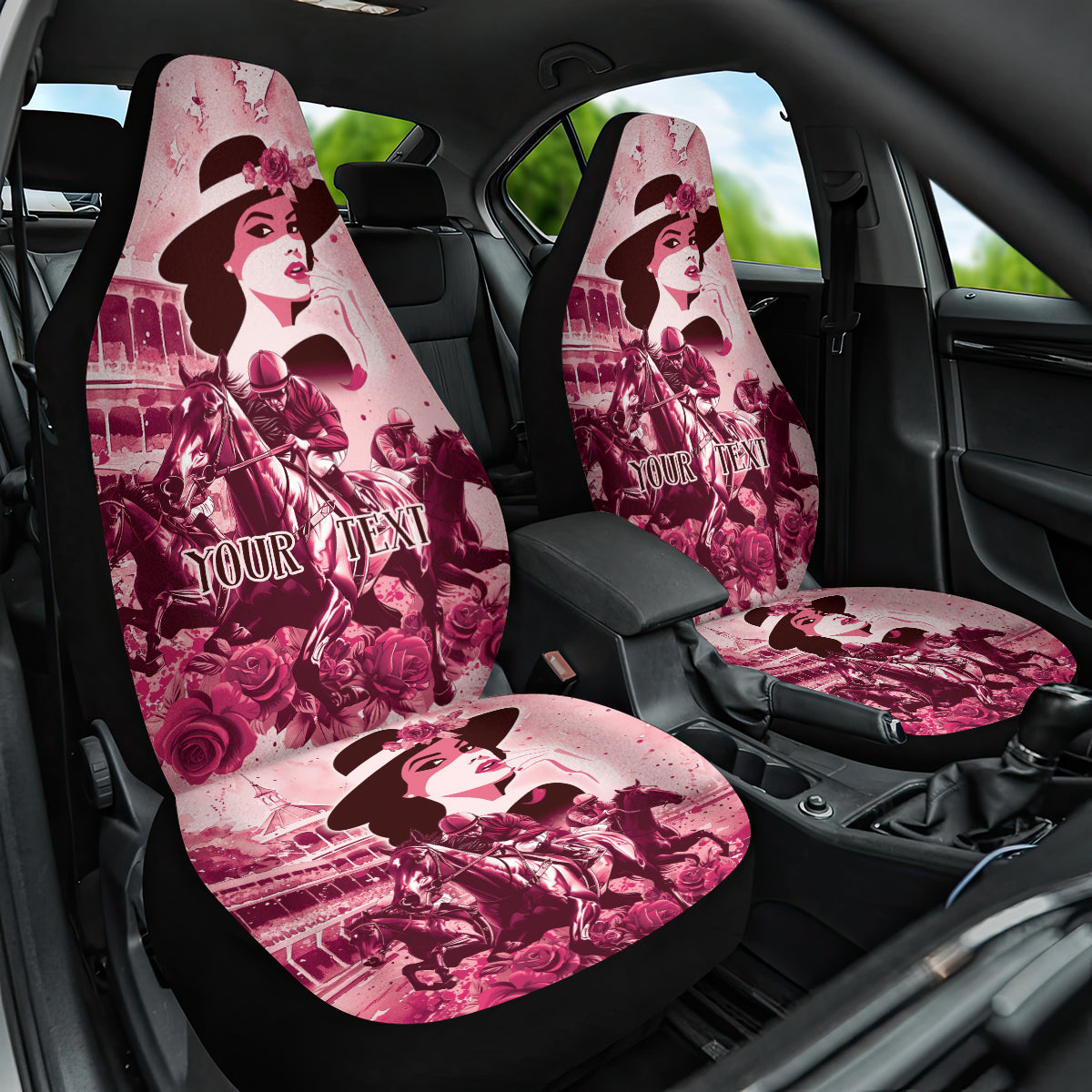 Personalized Kentucky Ladies Car Seat Cover The Run For The Roses Derby - Pink Out LT9 - Wonder Print Shop