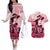 Personalized Kentucky Ladies Couples Matching Off The Shoulder Long Sleeve Dress and Hawaiian Shirt The Run For The Roses Derby - Pink Out LT9 - Wonder Print Shop