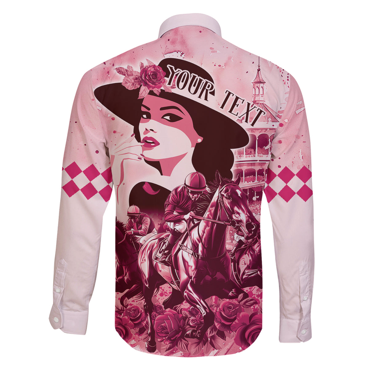 Personalized Kentucky Ladies Family Matching Long Sleeve Bodycon Dress and Hawaiian Shirt The Run For The Roses Derby - Pink Out LT9 - Wonder Print Shop