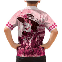 Personalized Kentucky Ladies Family Matching Mermaid Dress and Hawaiian Shirt The Run For The Roses Derby - Pink Out LT9 - Wonder Print Shop