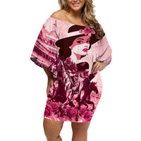 Personalized Kentucky Ladies Family Matching Off Shoulder Short Dress and Hawaiian Shirt The Run For The Roses Derby - Pink Out LT9 - Wonder Print Shop