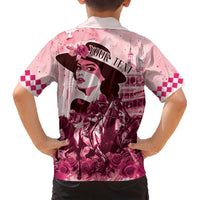 Personalized Kentucky Ladies Family Matching Short Sleeve Bodycon Dress and Hawaiian Shirt The Run For The Roses Derby - Pink Out - Wonder Print Shop